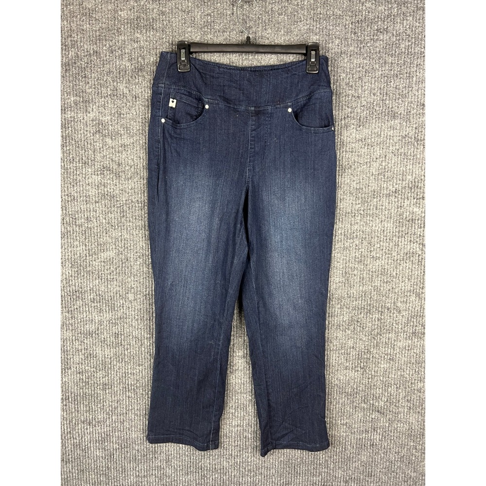 Belle by Kim Gravel Dark Wash Pull On Jeggings Size 10 Tall Straight Leg Denim